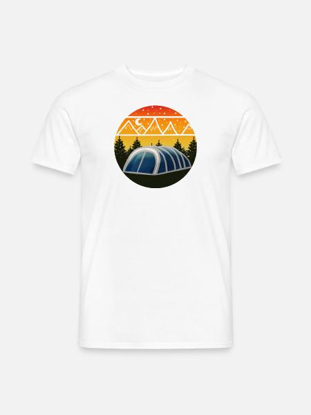 Familienzelt unter Sternenhimmel - Männer T-Shirt - Weiß