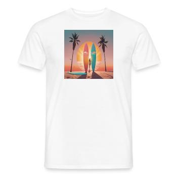 sunset b 2 6 1 -FLORIDA - Männer T-Shirt - Weiß - Vorne - AI Model Male 178 dark (178cm)