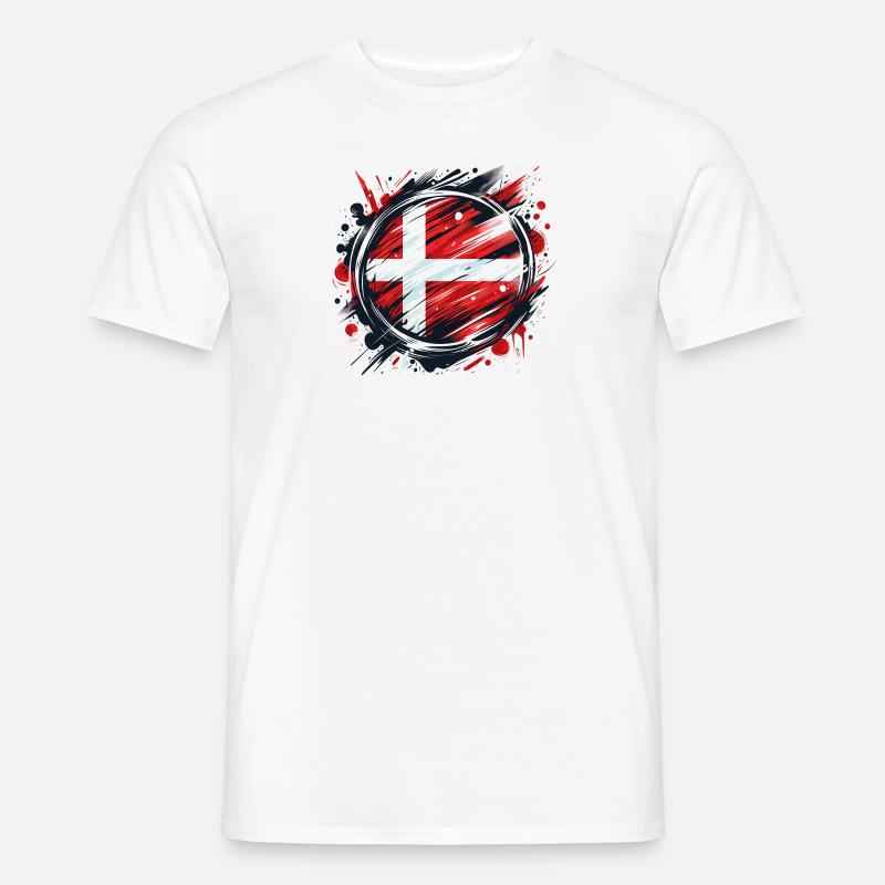 Denmark Flag Dänemark - Männer T-Shirt - Weiß