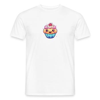 Niedlicher rosa Cupcake mit Erdbeere - Männer T-Shirt - Weiß - Vorne - AI Model Male 178 dark (178cm)