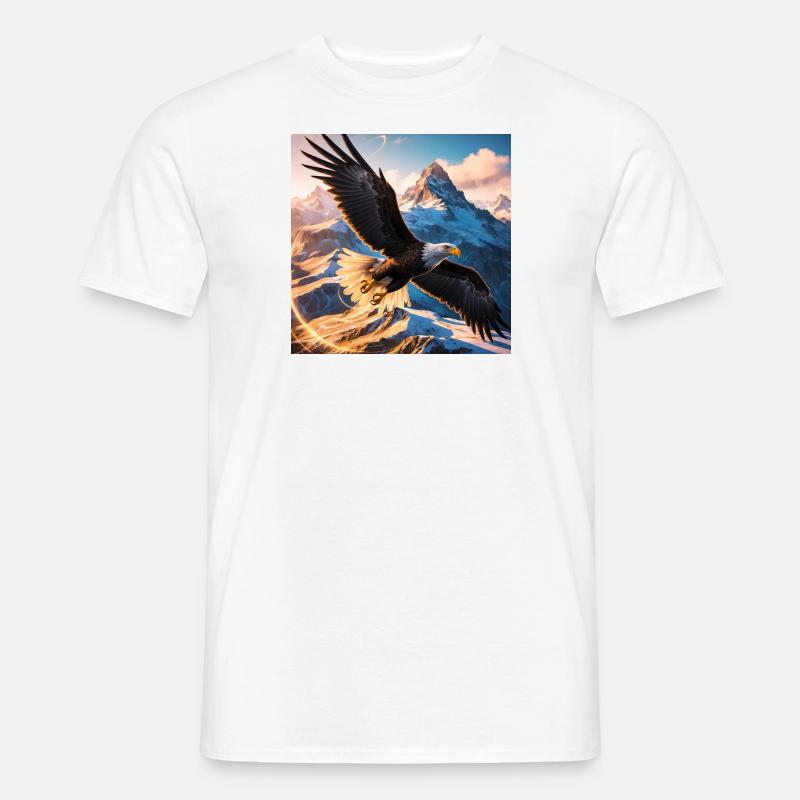 A majestic eagle in flight soaring through - Men’s T-shirt - white