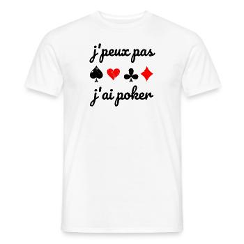 I can't I have Poker Card Game Humor - Männer T-Shirt - Weiß - Vorne - AI Model Male 178 dark (178cm)