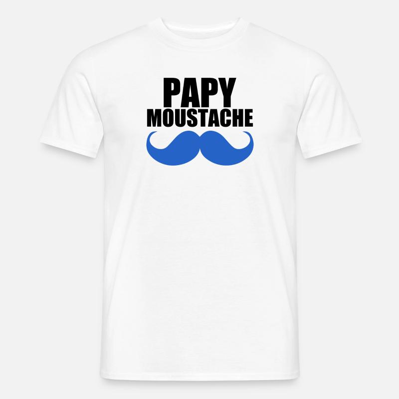 Opa Schnurrbart - Männer T-Shirt - Weiß