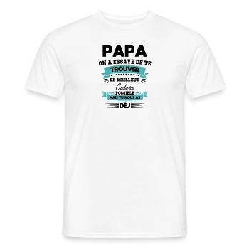Papa Vatertag Geschenk Geburtstag Das Beste vom Leben - Männer T-Shirt - Weiß - Vorne - AI Model Male 178 dark (178cm)