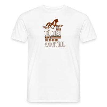 Pferd - Pferde - Reiten - Tölten - Tölt - Reiterin - Männer T-Shirt - Weiß - Vorne - AI Model Male 178 dark (178cm)