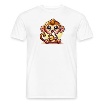 Affe - Männer T-Shirt - Weiß - Vorne - AI Model Male 178 dark (178cm)