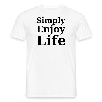 Simply enjoy life - T-shirt homme - blanc - Devant - AI Model Male 178 dark (178cm)