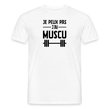 I can't I have MUSCU - Bodybuilding - Männer T-Shirt - Weiß - Vorne - AI Model Male 178 dark (178cm)