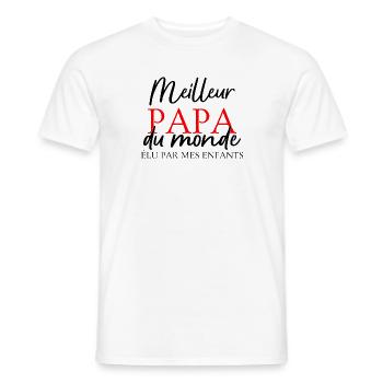 World's Best Dad, Father's Day Gift - Men's T-Shirt - white - Front - AI Model Male 178 dark (178cm)