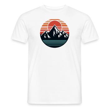 Montagnes, nature, coucher de soleil - T-shirt homme - blanc - Devant - AI Model Male 178 dark (178cm)