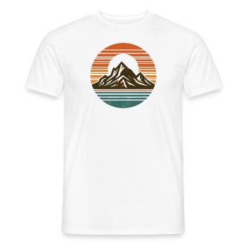 Montagnes, nature, coucher de soleil - T-shirt homme - blanc - Devant - AI Model Male 178 dark (178cm)