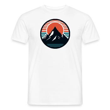 Montagnes, nature, coucher de soleil - T-shirt homme - blanc - Devant - AI Model Male 178 dark (178cm)