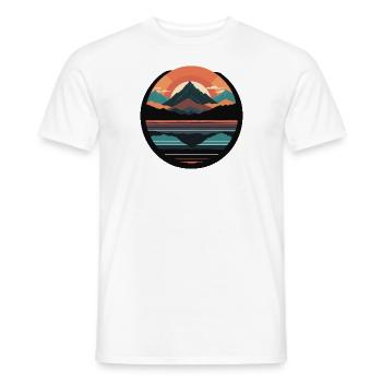 Montagnes, nature, coucher de soleil - T-shirt homme - blanc - Devant - AI Model Male 178 dark (178cm)