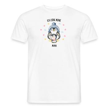 Ich liebe meine Mama Pinguin - Männer T-Shirt - Weiß - Vorne - AI Model Male 178 dark (178cm)