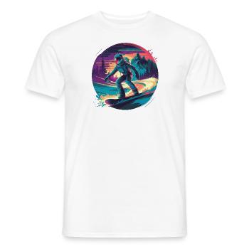 580s Snowboarding - Men's T-Shirt - white - Front - AI Model Male 178 dark (178cm)