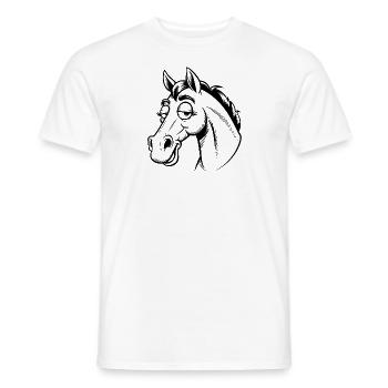 Cheval Chevaux Équitation Cavalier - T-shirt homme - blanc - Devant - AI Model Male 178 dark (178cm)