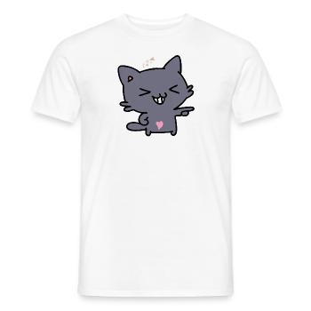 Katze - Männer T-Shirt - Weiß - Vorne - AI Model Male 178 dark (178cm)