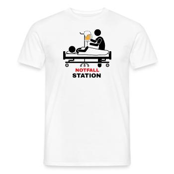 Notfall Station - Männer T-Shirt - Weiß - Vorne - AI Model Male 178 dark (178cm)