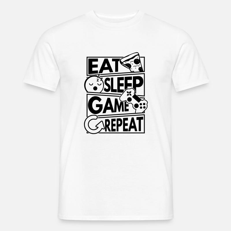 Eat sleep game repeat - Männer T-Shirt - Weiß