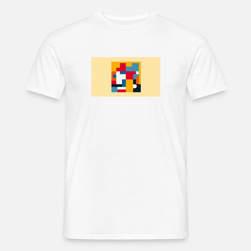 Harmonisierung der geometrischen Abstraktion: Ein zeitgenössisches - Männer T-Shirt - Weiß