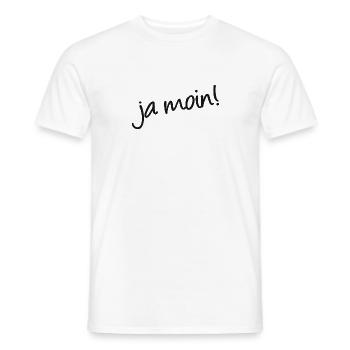 Ja Moin! - Guten Morgen - Nordsee - Ostsee - Anker - Männer T-Shirt - Weiß - Vorne - AI Model Male 178 dark (178cm)
