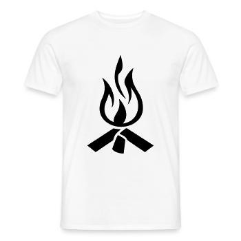 Feu de camp - T-shirt homme - blanc - Devant - AI Model Male 178 dark (178cm)