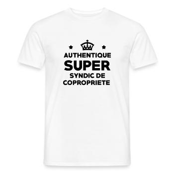 Immobilier / Appartement / Maison / Syndic - T-shirt homme - blanc - Devant - AI Model Male 178 dark (178cm)