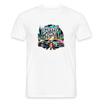 Street Race Road Racing Car Cars - raffstaff ® - Men's T-Shirt - white - Front - AI Model Male 178 dark (178cm)