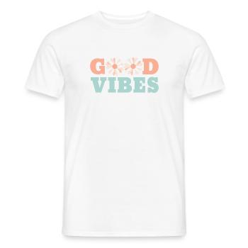 GOOD VIBES - Männer T-Shirt - Weiß - Vorne - AI Model Male 178 dark (178cm)