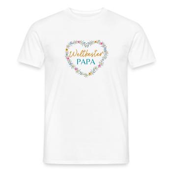 Weltbester Papa! Herz- Blumen Design - Männer T-Shirt - Weiß - Vorne - AI Model Male 178 dark (178cm)