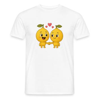 De jolis citrons avec des cœurs - T-shirt homme - blanc - Devant - AI Model Male 178 dark (178cm)