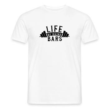 La vie derrière les barreaux - T-shirt homme - blanc - Devant - AI Model Male 178 dark (178cm)