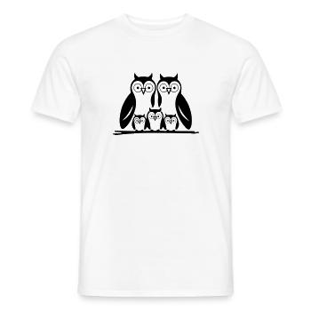 Eulenfamilie - 2 Eltern, 3 Kinder - Männer T-Shirt - Weiß - Vorne - AI Model Male 178 dark (178cm)