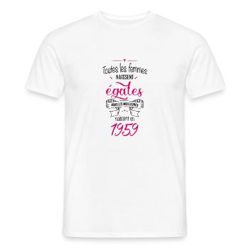 Année 1959 - T-shirt homme - blanc - Devant - AI Model Male 178 dark (178cm)