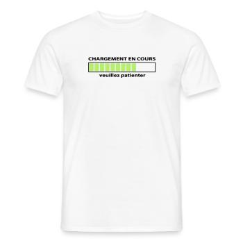 loading in progress, loading - Men's T-Shirt - white - Front - AI Model Male 178 dark (178cm)