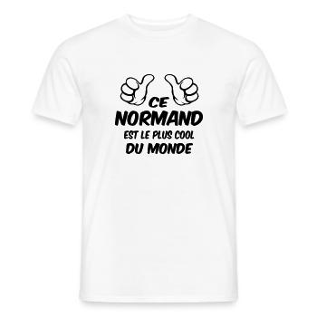 Normandie / Caen / Bretagne / Havre / Foot / Papa - T-shirt homme - blanc - Devant - AI Model Male 178 dark (178cm)