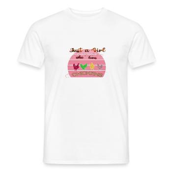 Juste une fille qui aime les poulets - T-shirt homme - blanc - Devant - AI Model Male 178 dark (178cm)