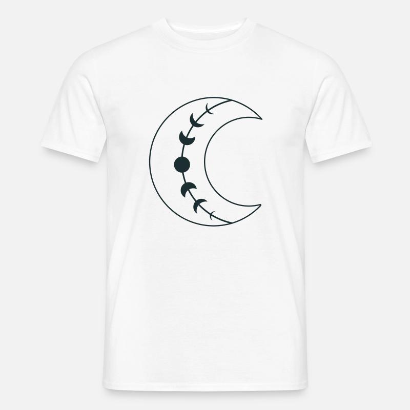Große einzelne BOHO-Halbmondphasen - Männer T-Shirt - Weiß