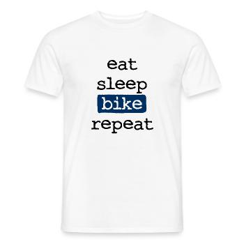 eat sleep bike repeat - Essen Schlafen Fahrrad - Männer T-Shirt - Weiß - Vorne - AI Model Male 178 dark (178cm)