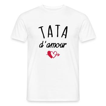 tata d amour / cadeau tata - T-shirt homme - blanc - Devant - AI Model Male 178 dark (178cm)
