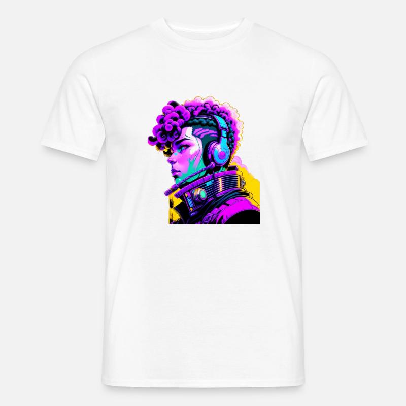 Musik Cyborg Headset - Männer T-Shirt - Weiß