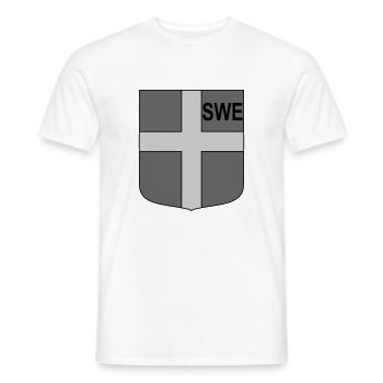 Bouclier tactique de l’ENG - T-shirt homme - blanc - Devant - AI Model Male 178 dark (178cm)