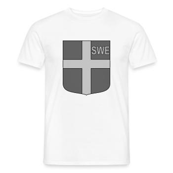 Bouclier tactique de l’ENG - T-shirt homme - blanc - Devant - AI Model Male 178 dark (178cm)