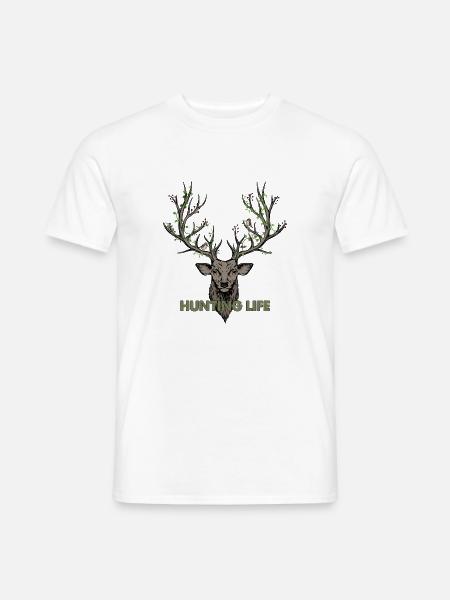 Hunting Elch mit Geweih - Männer T-Shirt - Weiß