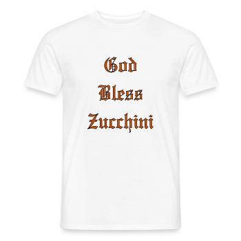 GodBlessZucchini - Men's T-Shirt - white - Front - AI Model Male 178 dark (178cm)