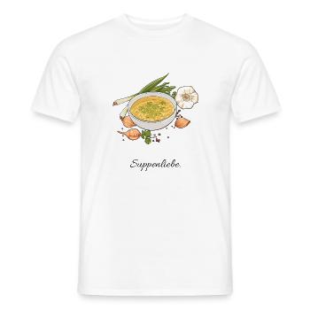 Soup Love // Illustration - Men's T-Shirt - white - Front - AI Model Male 178 dark (178cm)