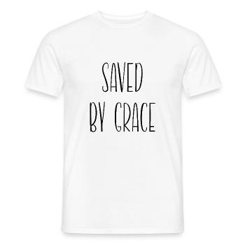 saved by grace - Männer T-Shirt - Weiß - Vorne - AI Model Male 178 dark (178cm)