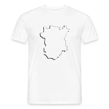 (RU) Chechnya map as an outline - Men's T-Shirt - white - Front - AI Model Male 178 dark (178cm)