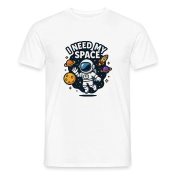 Astronaut "I need my space" - Men's T-Shirt - white - Front - AI Model Male 178 dark (178cm)