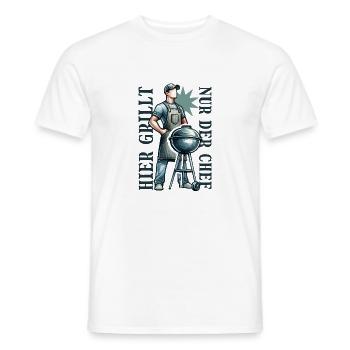 Hier grillt nur der Chef - grillen - Griller - Gri - Männer T-Shirt - Weiß - Vorne - AI Model Male 178 dark (178cm)